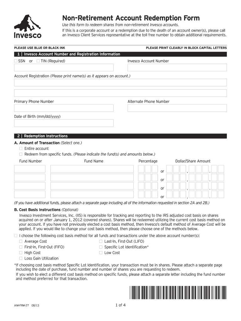 2013 Form Invesco AIM FRM 27 Fill Online Printable Fillable Blank 