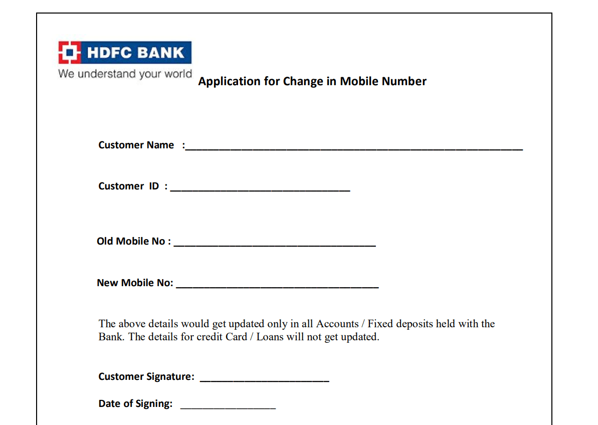 4 Ways To Register Change The Mobile Number In HDFC Bank