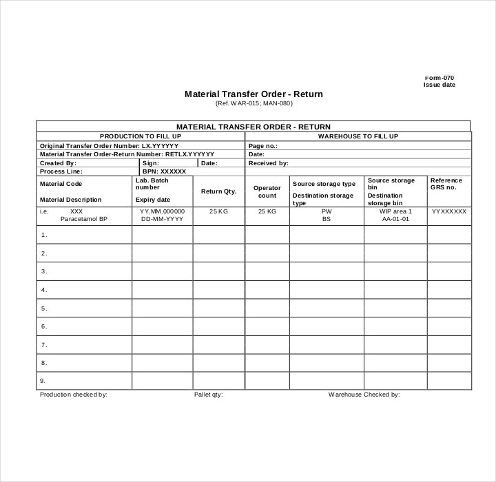 9 Material Order Form Templates Free PDF Word Format Download