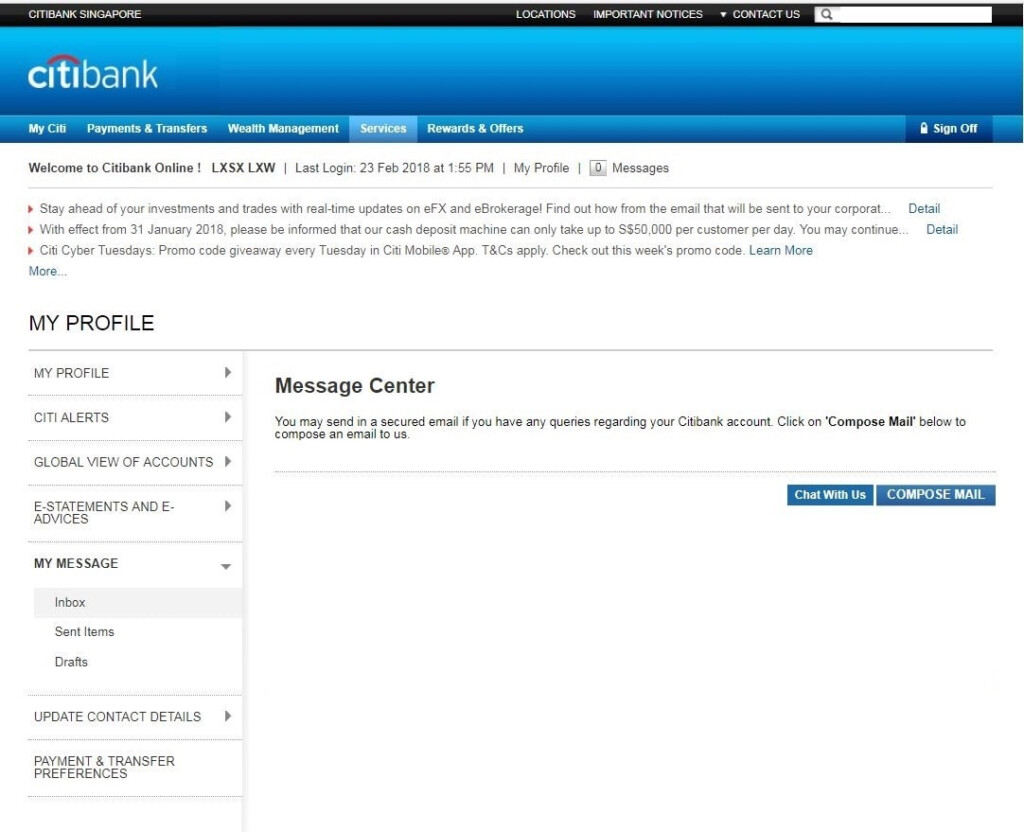 Change Of Address Contact Details Online Form Citibank Singapore