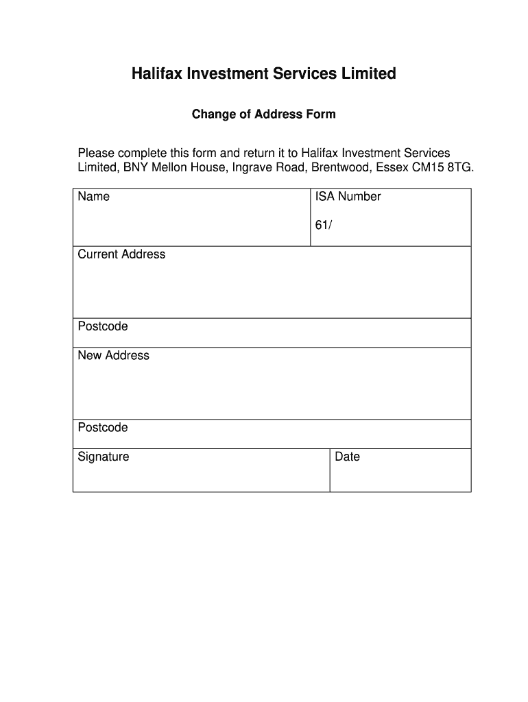 Change Of Address Form Fill Online Printable Fillable Blank