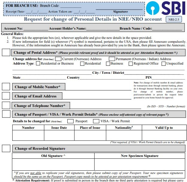 Download SBI Mobile Number Change Application Form PDF Request Letter