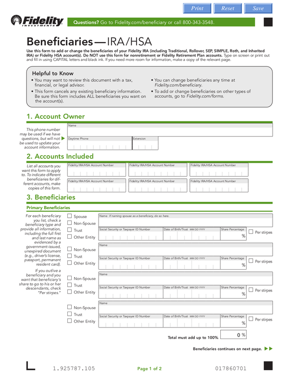Fill Free Fillable Fidelity Investments PDF Forms