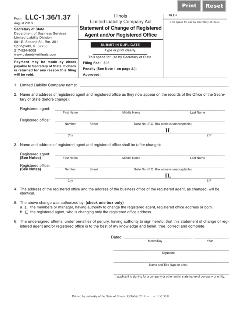 Form LLC 1 36 1 37 Download Fillable PDF Or Fill Online Statement Of 