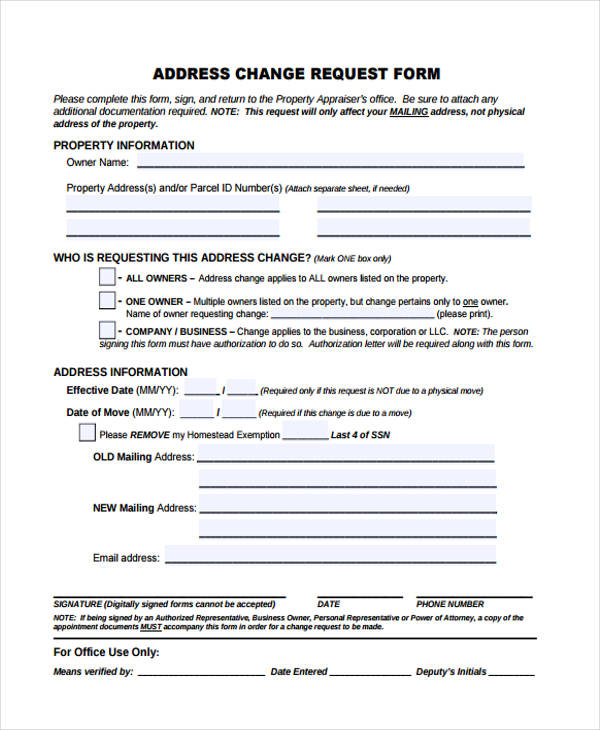 FREE 34 Change Form Templates In PDF MS Word Excel