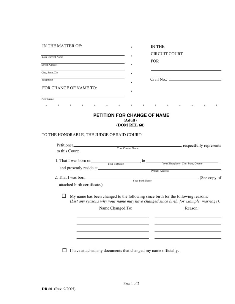 FREE 4 Legal Name Change Forms In PDF MS Word