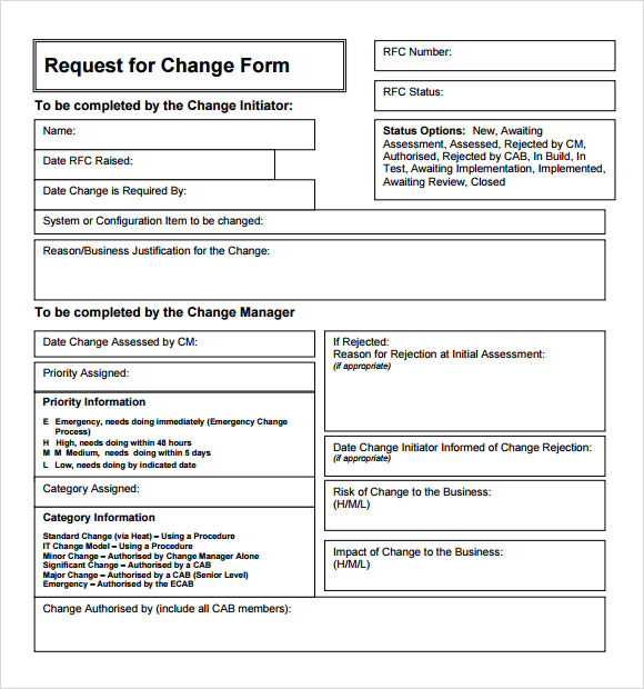 FREE 7 Sample Change Request In PDF MS Word