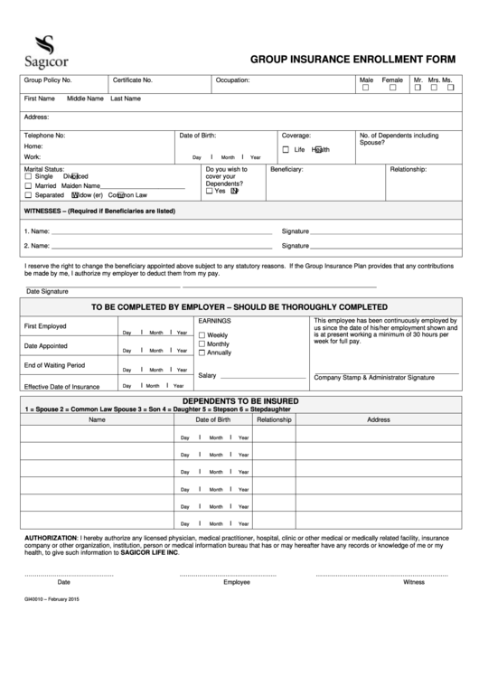 group-insurance-enrollment-form-sagicor-printable-pdf-download