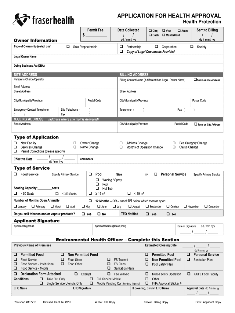 Health Approval Application Fill Out And Sign Printable PDF Template 