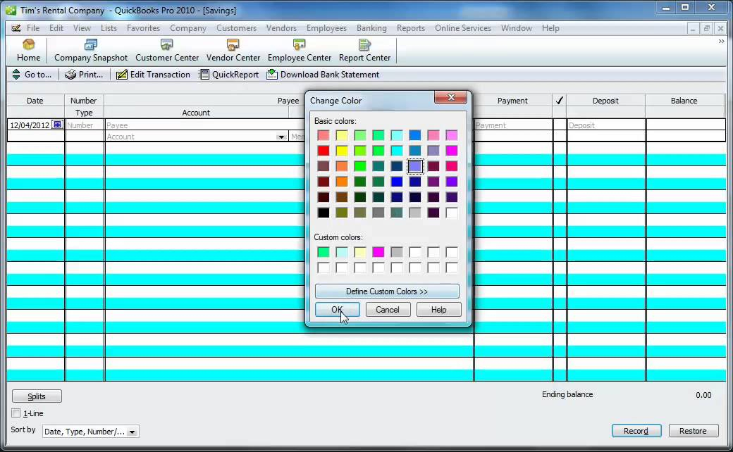 How To Change The Color Of Your Quickbooks Bank Accounts Such As Petty