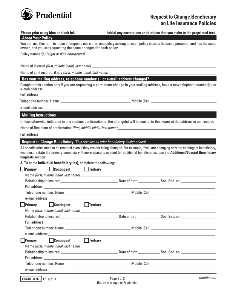 New York Life Change Of Beneficiary Request Fill Out And Sign