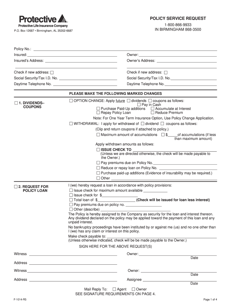 Protective Life Insurance Beneficiary Change Form 2020 Fill And Sign