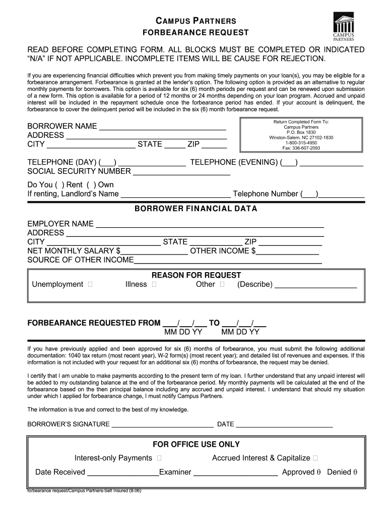 Sallie Mae Forbearance Form Fill Out And Sign Printable PDF Template
