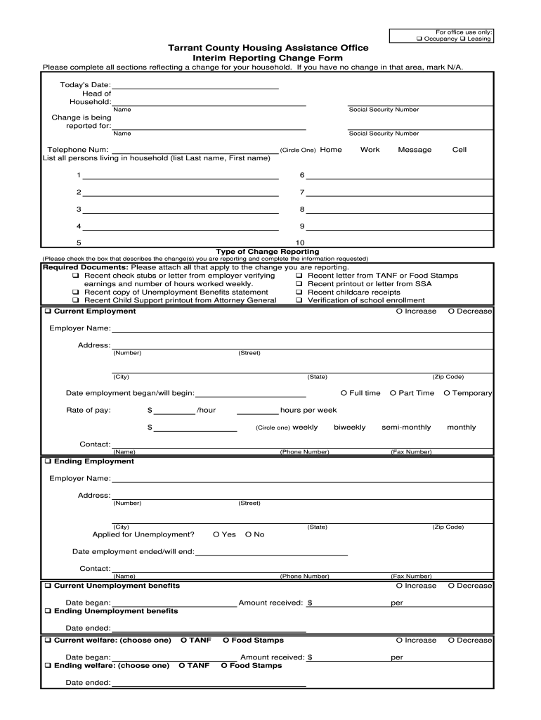 Tarrant County Housing Assistance Office Fill Out And Sign Printable