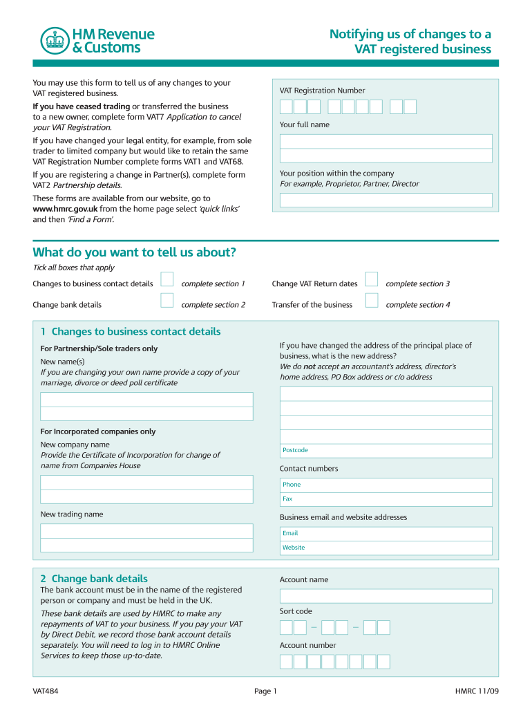 Vat 484 Fill Out And Sign Printable PDF Template SignNow